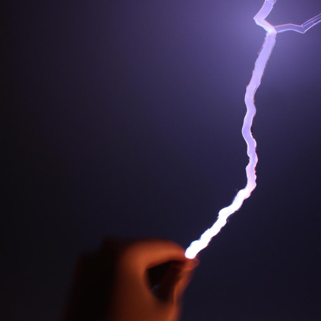 Person holding a lightning bolt