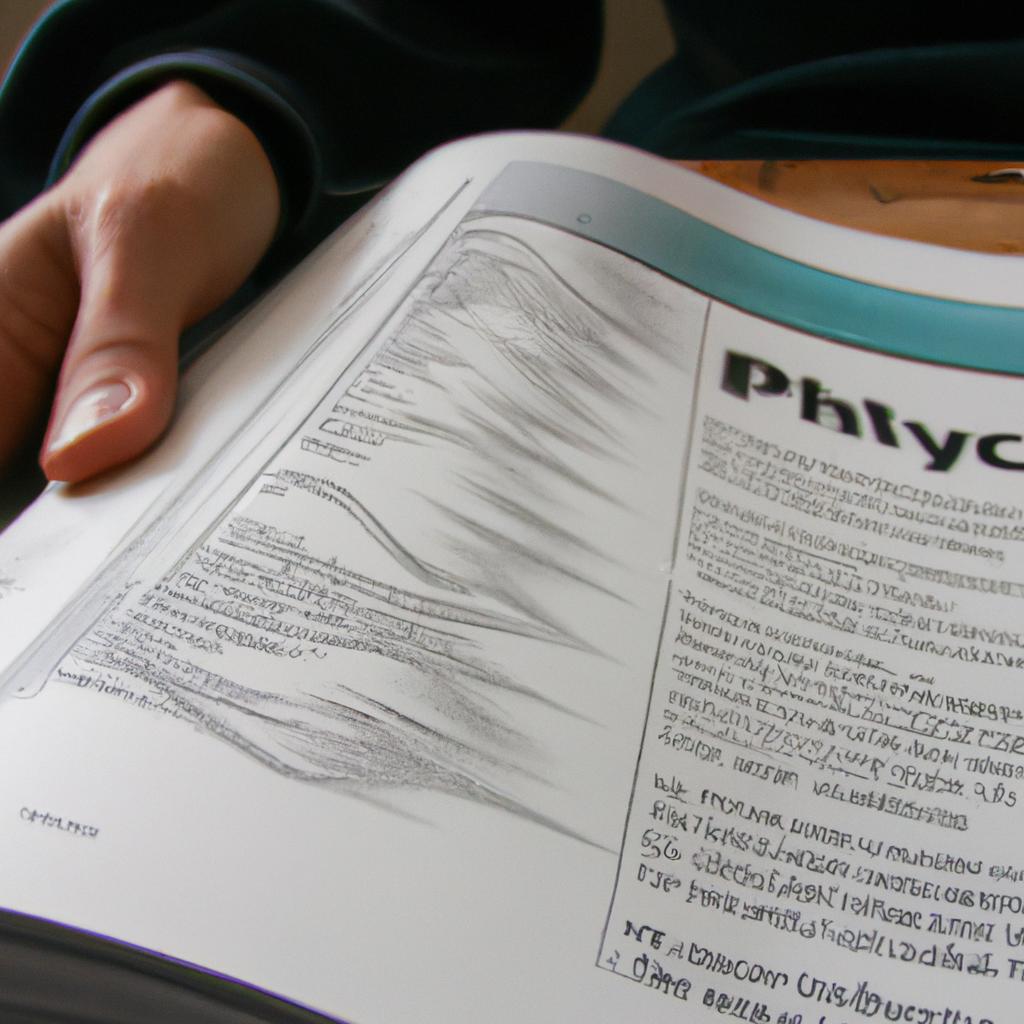 Person reading physics program guide