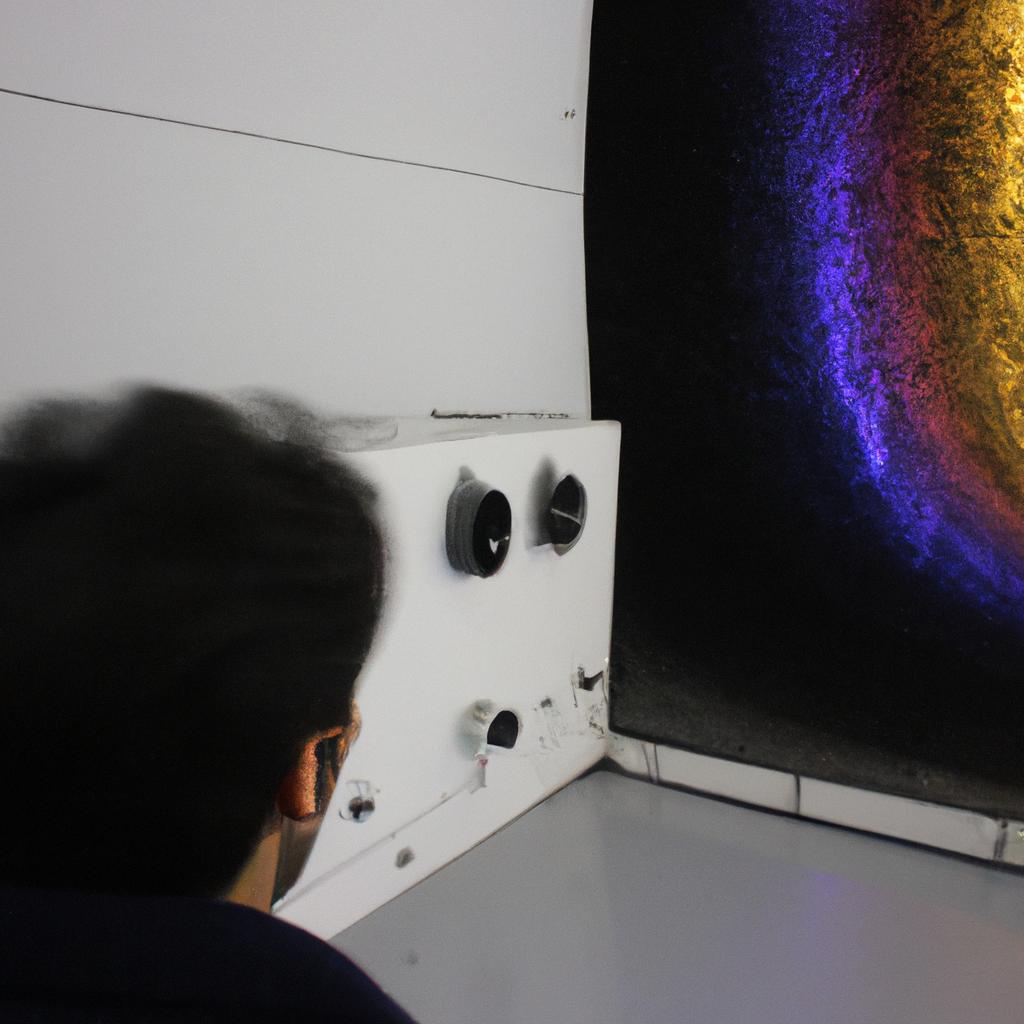 Person observing gravitational wave experiment