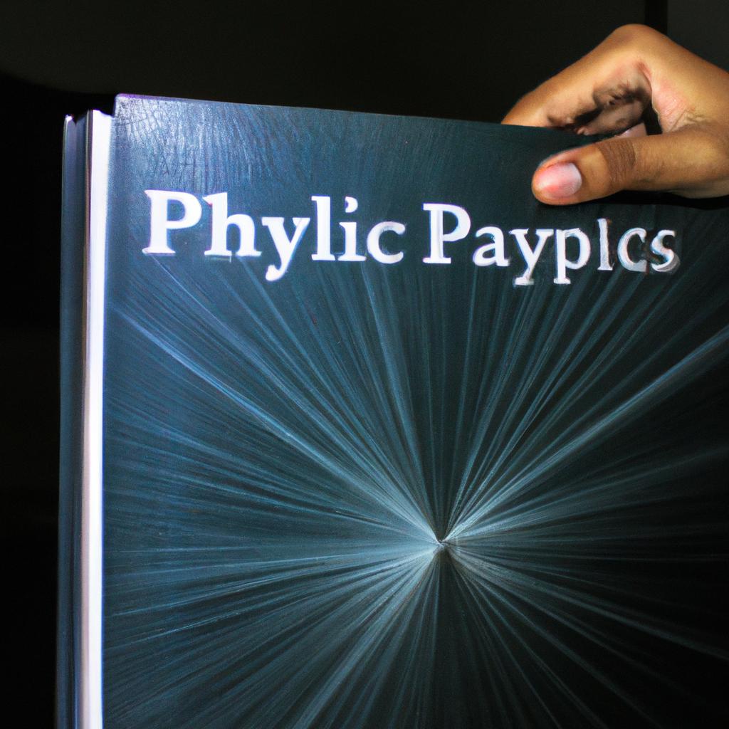 Person holding a physics textbook