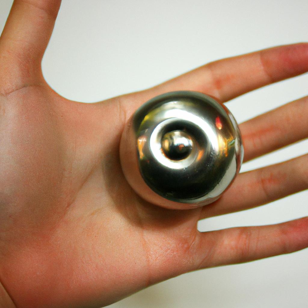 Person holding a magnetic object